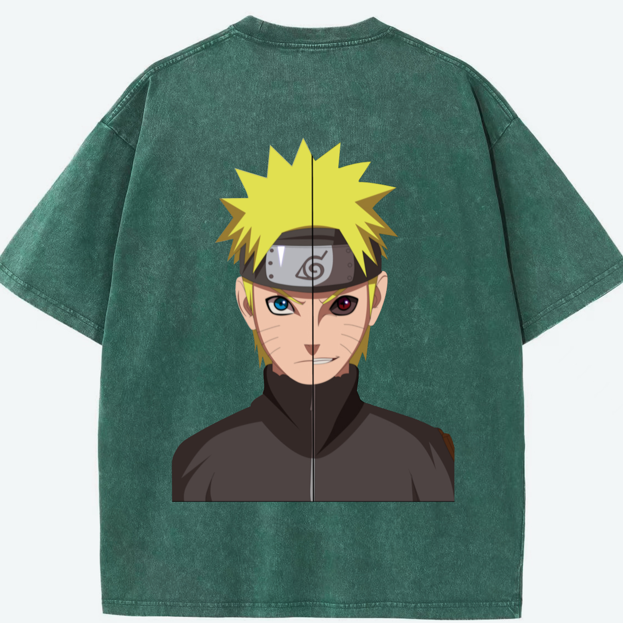 （画像用） NARUTO -ナルト- うずまき ナルト Uzumaki Naruto 綿100% ヴィンテージ風 半袖Tシャツ（背面プリント）